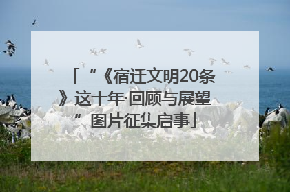 “《宿迁文明20条》这十年·回顾与展望”图片征集启事